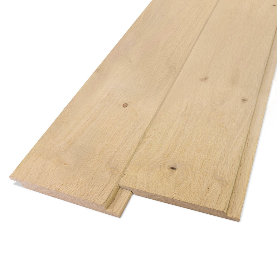 Eiken z-profiel - 18x190 mm - geschaafd - shiplap - eikenhout KD 18-20% Eiken z-profiel - 18x190 mm - geschaafd - shiplap - eikenhout KD 18-20%