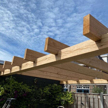 Eiken balk - 90x90 mm - geschaafd - balk voor buiten - eikenhout AD 20-25%