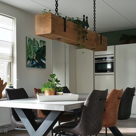 Verouderd eiken balk - 90x90 mm - gerookt - balk voor binnen / beschut buiten - oud eikenhout AD 20-25%