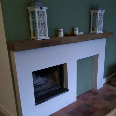 Verouderd eiken balk - 90x90 mm - gerookt - balk voor binnen / beschut buiten - oud eikenhout AD 20-25%