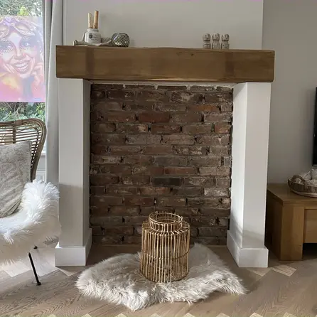 Verouderd eiken balk - 90x90 mm - gerookt - balk voor binnen / beschut buiten - oud eikenhout AD 20-25%