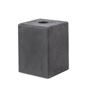 Betonpoer laag model met gat - 14x14 cm - 20 cm hoog - antraciet