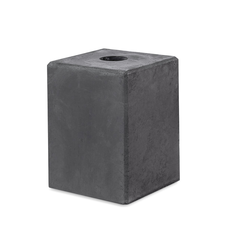 Betonpoer laag model met doorlopend gat - 14x14 cm - 20 cm hoog - antraciet - Beton sokkel / Betonnen poer Betonpoer laag model met doorlopend gat - 14x14 cm - 20 cm hoog - antraciet - Beton sokkel / Betonnen poer