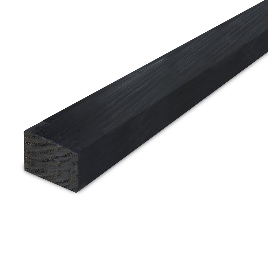 Zwart vuren balk - 65x120 mm - geschaafd - balk voor buiten - zwart gebeitst vurenhout KD 18-20% Zwart vuren balk - 65x120 mm - geschaafd - balk voor buiten - zwart gebeitst vurenhout KD 18-20%