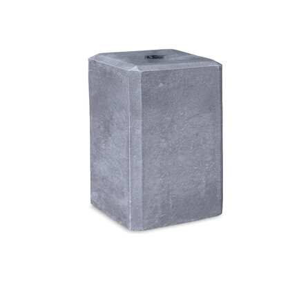Hardsteen poer - met doorlopend gat - 26x26 cm - 35 cm hoog - Blauwsteen sokkel