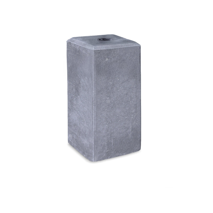 Hardsteen poer - met doorlopend gat - 21x21 cm - 35 cm hoog - Blauwsteen sokkel Hardsteen poer - met doorlopend gat - 21x21 cm - 35 cm hoog - Blauwsteen sokkel
