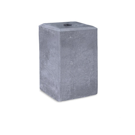 Hardsteen poer - met doorlopend gat - 26x26 cm - 35 cm hoog - Blauwsteen sokkel