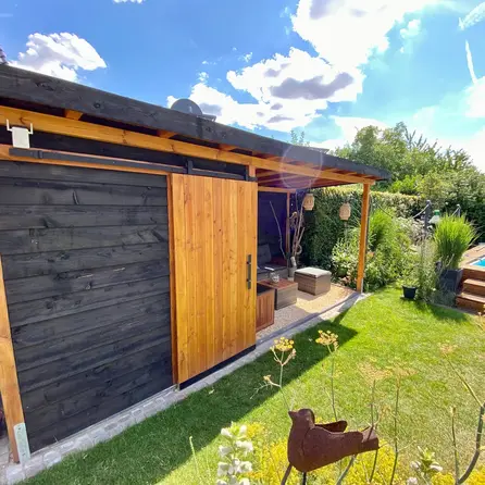 Test - Zwart douglas z-profiel - 18x185 mm - zichtzijde ruw / fijnbezaagd - shiplap - zwart gebeitst douglashout KD 18-20% - Copy