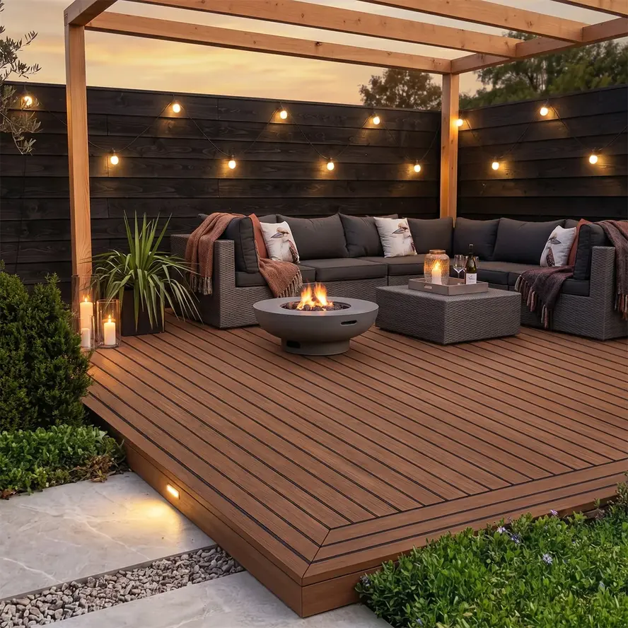 Composiet terrasplank - teak look - 22x146 mm - gegroefde vlonderplank met blinde bevestiging - houtcomposiet Composiet terrasplank - teak look - 22x146 mm - gegroefde vlonderplank met blinde bevestiging - houtcomposiet