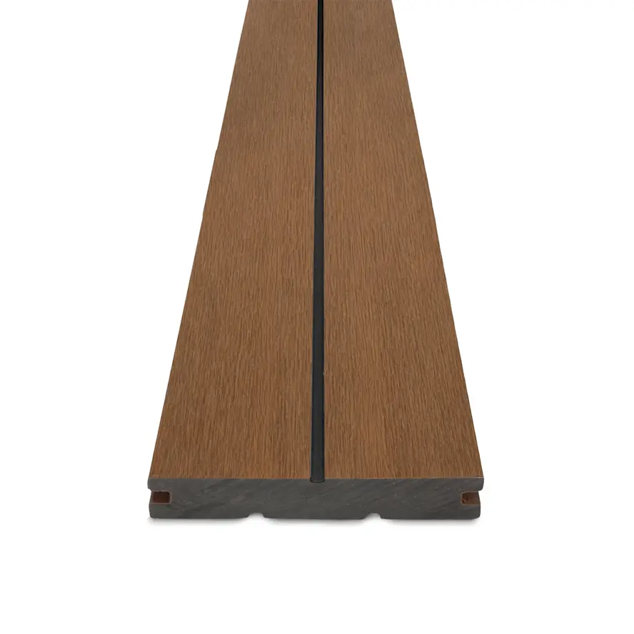 Composiet terrasplank - teak look - 22x146 mm - gegroefde vlonderplank met blinde bevestiging - houtcomposiet Composiet terrasplank - teak look - 22x146 mm - gegroefde vlonderplank met blinde bevestiging - houtcomposiet
