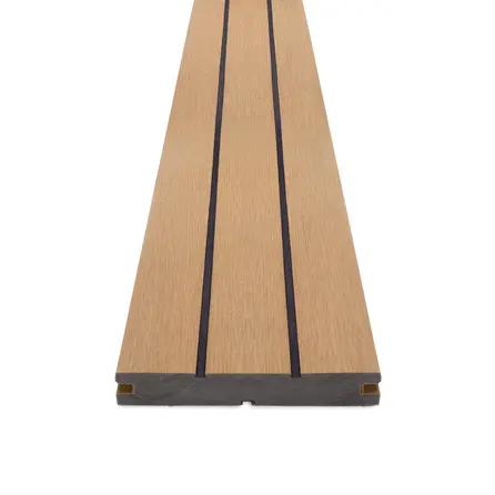 Composiet terrasplank - cedar uitstraling - 22x146 mm - gegroefde  vlonderplank met blinde bevestiging - houtcomposiet