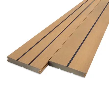 Composiet terrasplank - cedar uitstraling - 22x146 mm - gegroefde  vlonderplank met blinde bevestiging - houtcomposiet