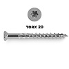 Vlonderschroeven - INOX / RVS 410 - 4 mm - terrasschroef - lenskop - Torx 20 - inox terras vijzen - deeldraad - met boorpunt - 200 stuks