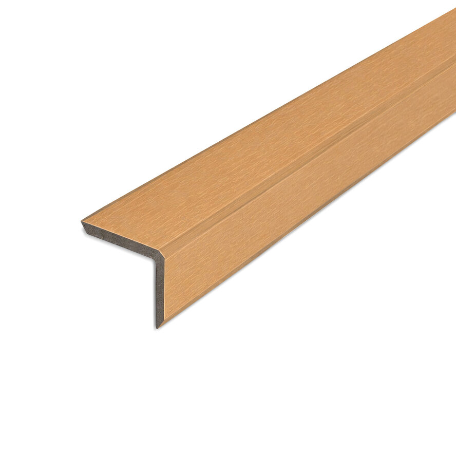 Composiet hoekprofiel - cedar look - 41x50 mm - hoek afwerkprofiel houtcomposiet Composiet hoekprofiel - cedar look - 41x50 mm - hoek afwerkprofiel houtcomposiet