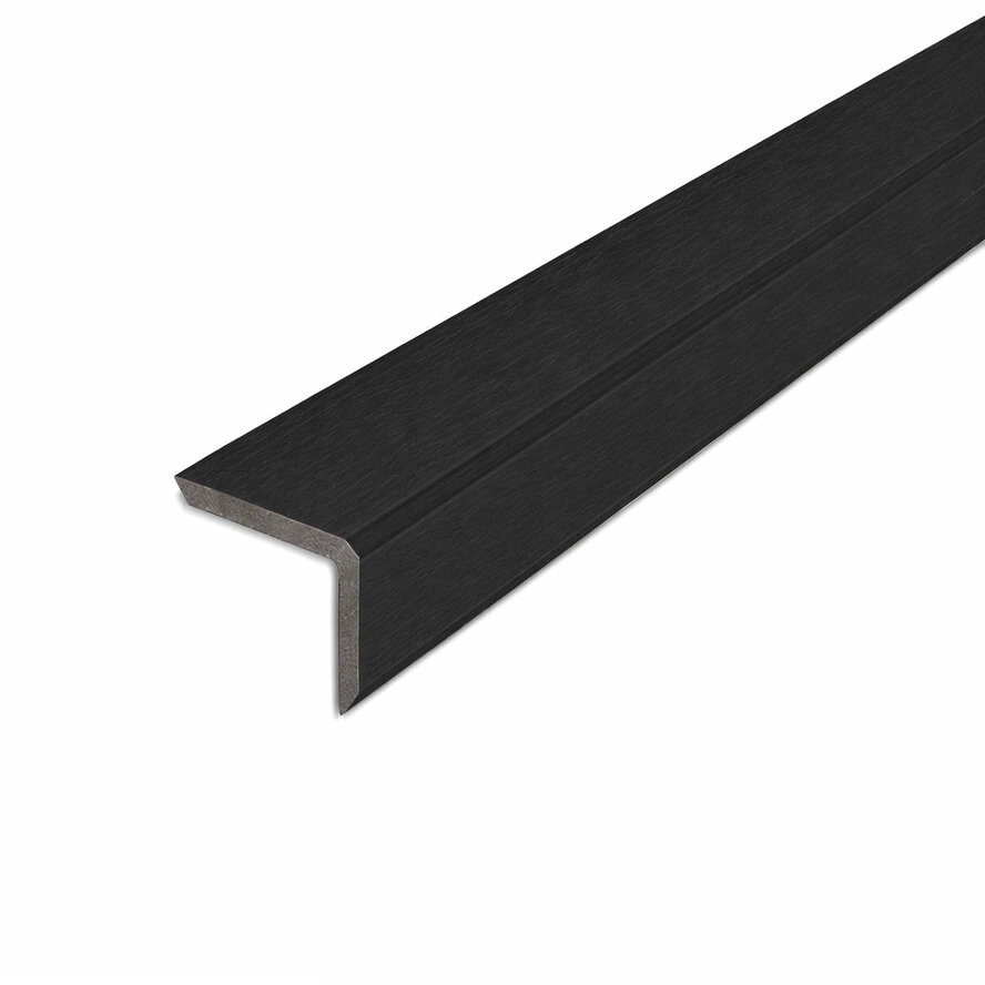 Composiet hoekprofiel - zwart ebben look - 41x50 mm - hoek afwerkprofiel houtcomposiet Composiet hoekprofiel - zwart ebben look - 41x50 mm - hoek afwerkprofiel houtcomposiet