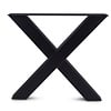 Zwarte stalen X-poten (set) - voor buiten - verzinkt & gecoat metaal - 10x10 cm - hoogte: 72 cm - breedte (montageplaat): 85 cm - X-tuintafel poot Zwarte stalen X-poten (set) - voor buiten - verzinkt & gecoat metaal - 10x10 cm - hoogte: 72 cm - breedte (montageplaat): 85 cm - X-tuintafel poot