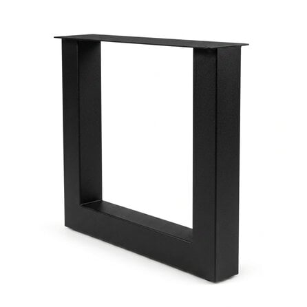 Zwarte stalen U-poten (set) - voor buiten - verzinkt & gecoat metaal - 10x10 cm - hoogte: 72 cm - breedte (montageplaat): 76 cm - U-tuintafel poot Zwarte stalen U-poten (set) - voor buiten - verzinkt & gecoat metaal - 10x10 cm - hoogte: 72 cm - breedte (montageplaat): 76 cm - U-tuintafel poot