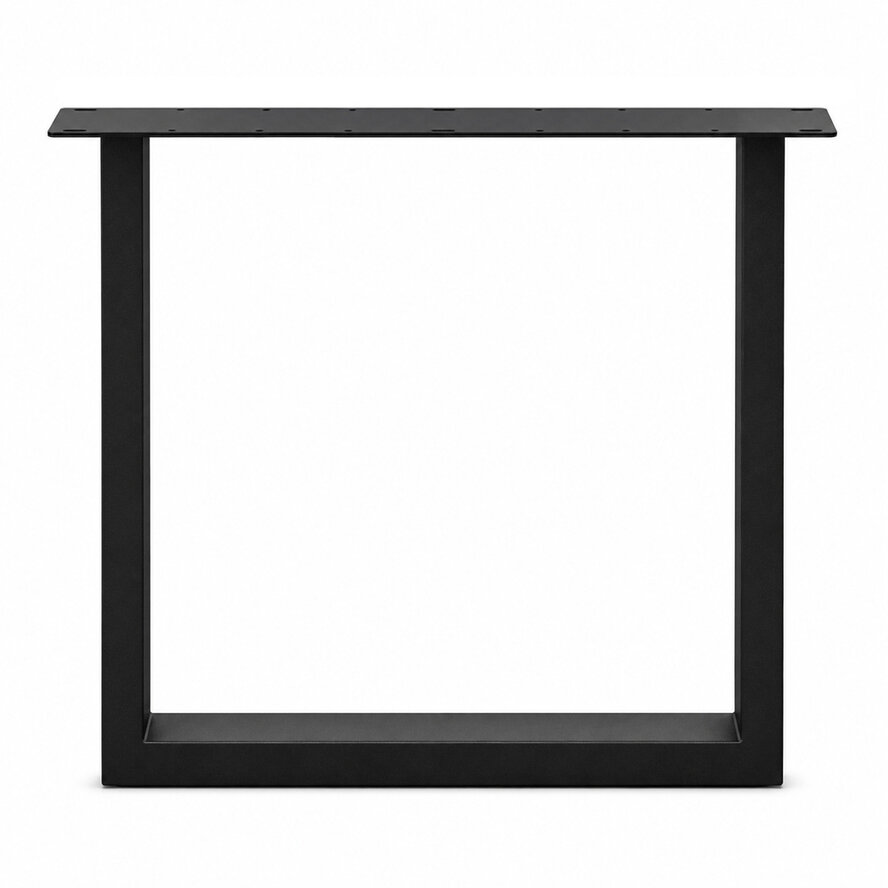 Zwarte stalen U-poten (set) - voor buiten - verzinkt & gecoat metaal - 4x10 cm - hoogte: 72 cm - breedte (montageplaat): 76 cm - U-tuintafel poot Zwarte stalen U-poten (set) - voor buiten - verzinkt & gecoat metaal - 4x10 cm - hoogte: 72 cm - breedte (montageplaat): 76 cm - U-tuintafel poot
