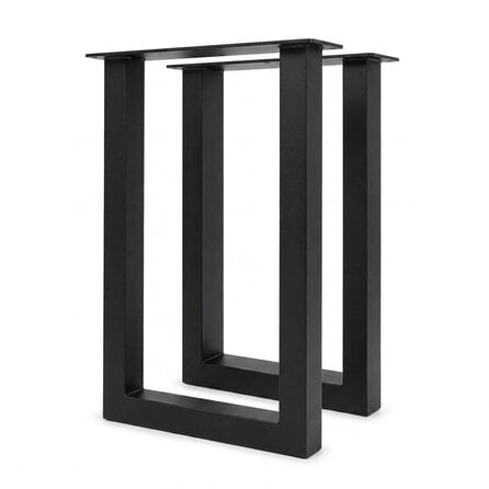Zwarte stalen U-poten (set) - voor buiten - verzinkt & gecoat metaal - 8x8 cm - hoogte: 100 cm - breedte (montageplaat): 60 cm - U-statafelpoot voor buiten Zwarte stalen U-poten (set) - voor buiten - verzinkt & gecoat metaal - 8x8 cm - hoogte: 100 cm - breedte (montageplaat): 60 cm - U-statafelpoot voor buiten