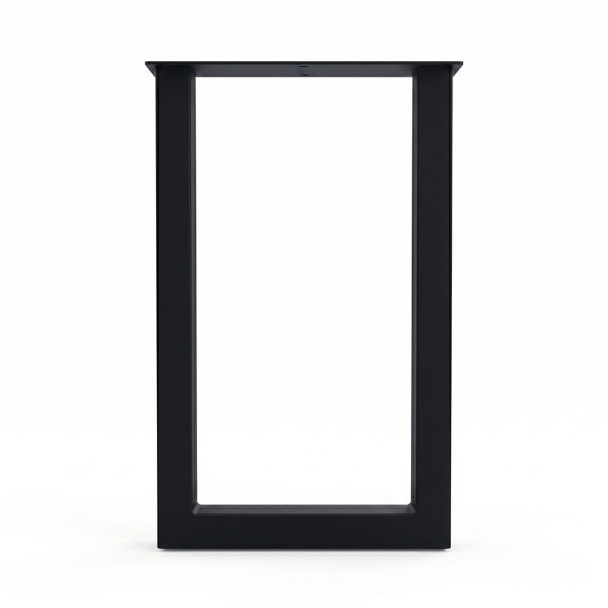 Zwarte stalen U-poten (set) - voor buiten - verzinkt & gecoat metaal - 8x8 cm - hoogte: 100 cm - breedte (montageplaat): 60 cm - U-statafelpoot voor buiten Zwarte stalen U-poten (set) - voor buiten - verzinkt & gecoat metaal - 8x8 cm - hoogte: 100 cm - breedte (montageplaat): 60 cm - U-statafelpoot voor buiten