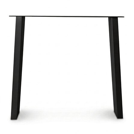 Zwarte stalen N-poten taps (set) - voor buiten - verzinkt & gecoat metaal - 4x10 cm - hoogte: 72 cm - breedte : 80 cm - schuine N-tuintafel poot Zwarte stalen N-poten taps (set) - voor buiten - verzinkt & gecoat metaal - 4x10 cm - hoogte: 72 cm - breedte : 80 cm - schuine N-tuintafel poot