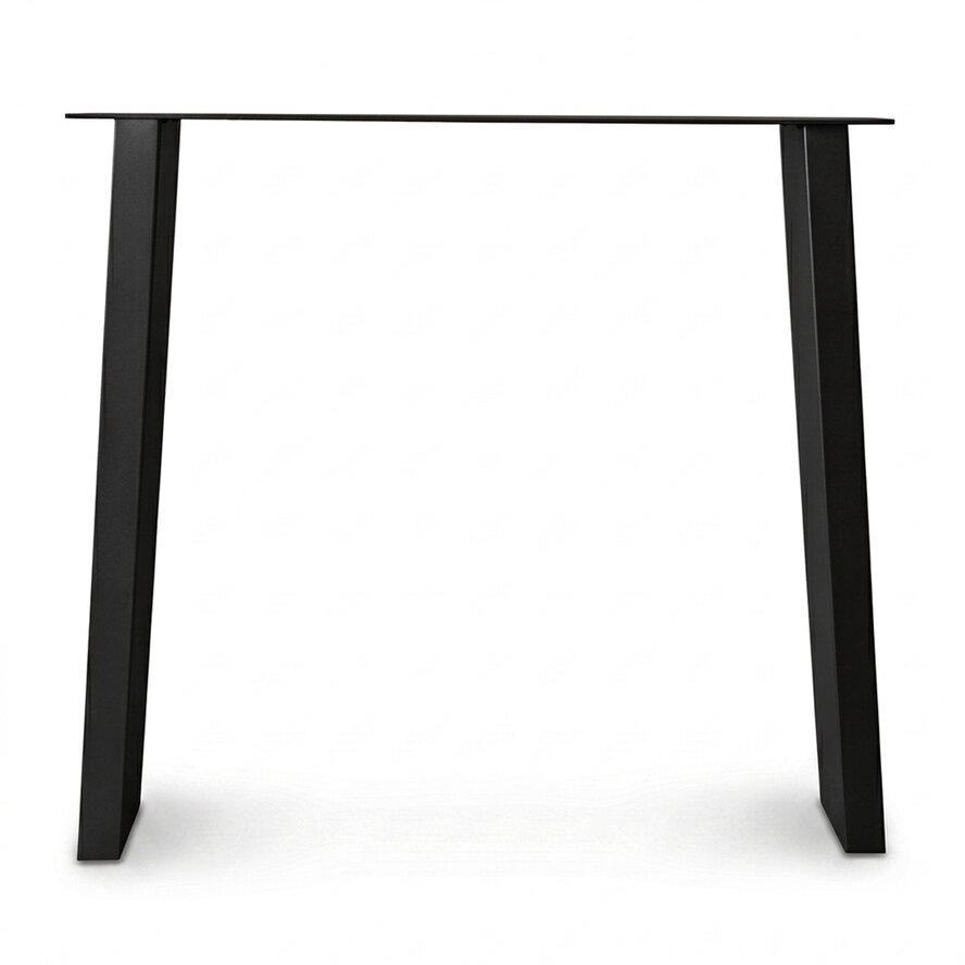 Zwarte stalen N-poten taps (set) - voor buiten - verzinkt & gecoat metaal - 4x10 cm - hoogte: 72 cm - breedte : 80 cm - schuine N-tuintafel poot Zwarte stalen N-poten taps (set) - voor buiten - verzinkt & gecoat metaal - 4x10 cm - hoogte: 72 cm - breedte : 80 cm - schuine N-tuintafel poot