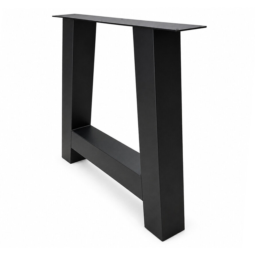 Zwarte stalen A-poten (set) - voor buiten - verzinkt & gecoat metaal - 10x10 cm - hoogte: 72 cm - breedte (montageplaat): 78 cm - U-tuintafel poot Zwarte stalen A-poten (set) - voor buiten - verzinkt & gecoat metaal - 10x10 cm - hoogte: 72 cm - breedte (montageplaat): 78 cm - U-tuintafel poot