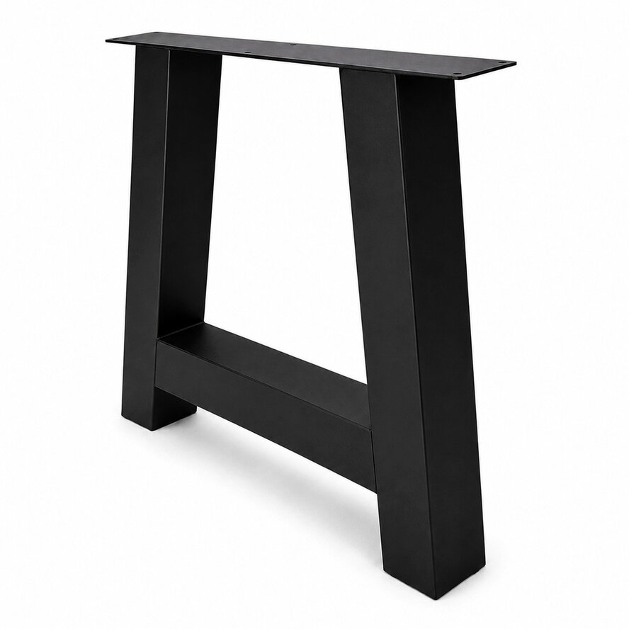 Zwarte stalen A-poten (set) - voor buiten - verzinkt & gecoat metaal - 10x10 cm - hoogte: 72 cm - breedte (montageplaat): 78 cm - U-tuintafel poot Zwarte stalen A-poten (set) - voor buiten - verzinkt & gecoat metaal - 10x10 cm - hoogte: 72 cm - breedte (montageplaat): 78 cm - U-tuintafel poot