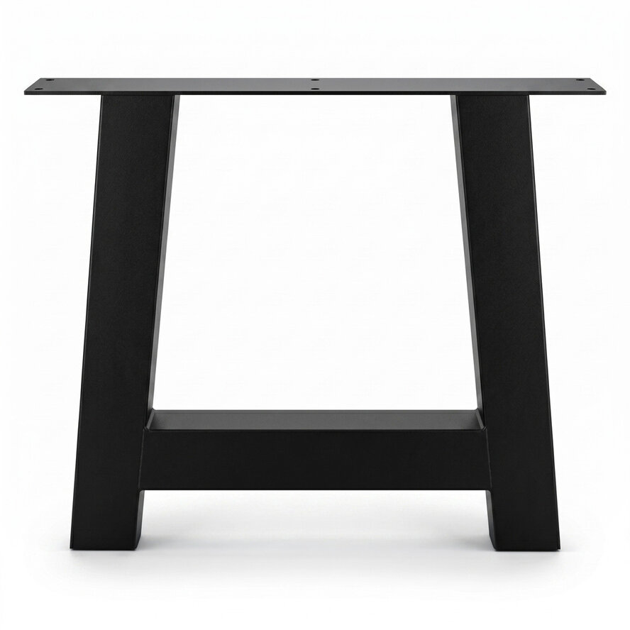 Zwarte stalen A-poten (set) - voor buiten - verzinkt & gecoat metaal - 10x10 cm - hoogte: 72 cm - breedte (montageplaat): 78 cm - U-tuintafel poot Zwarte stalen A-poten (set) - voor buiten - verzinkt & gecoat metaal - 10x10 cm - hoogte: 72 cm - breedte (montageplaat): 78 cm - U-tuintafel poot