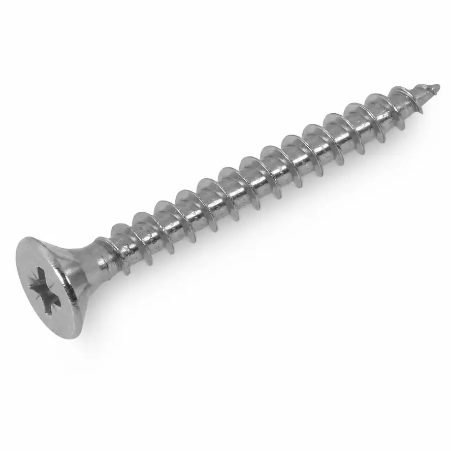 Universele houtschroeven - RVS / INOX - 5 mm - houtvijzen voor tuin- en hardhout - pozidrive (PZ) - voldraad - met boorpunt - 200 stuks Universele houtschroeven - RVS / INOX - 5 mm - houtvijzen voor tuin- en hardhout - pozidrive (PZ) - voldraad - met boorpunt - 200 stuks