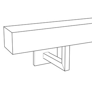 Main courante - couleur RAL de votre choix - carrée (40x40 mm) - avec supports de type 11