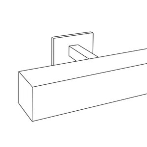 Main courante - couleur RAL de votre choix - carrée (40x40 mm) - avec supports de type 16