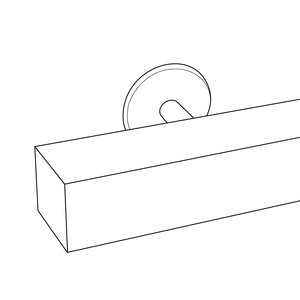 Main courante - couleur RAL de votre choix - carrée (40x40 mm) - avec supports de type 5