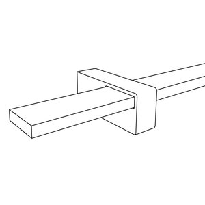 Main courante - couleur RAL de votre choix - pour l'extérieur - rectangulaire (40x10 mm) - avec supports de type 13