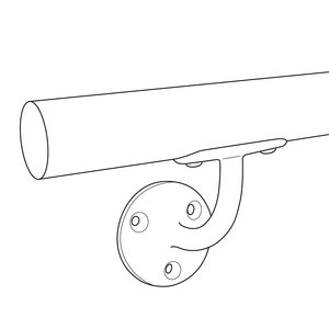 Main courante - couleur RAL de votre choix - pour l'extérieur - ronde fine - avec supports de type 2