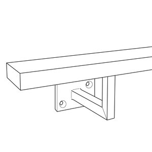 Main courante - couleur RAL de votre choix - rectangulaire (40x15 mm) - avec supports de type 10