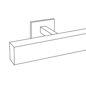 Main courante - couleur RAL de votre choix - rectangulaire (40x20 mm) - avec supports de type 16