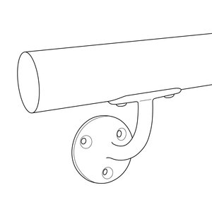 Main courante - couleur RAL de votre choix - ronde - avec supports de type 2