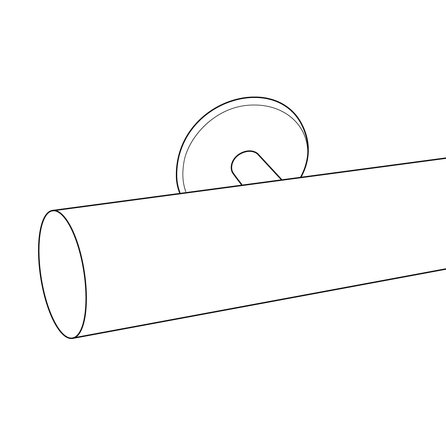 Main courante - couleur RAL de votre choix (revêtue) - ronde - avec supports de type 5 - Rampe escalier disponible dans la couleur RAL de votre choix