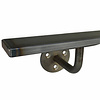 Main courante acier (revêtue) - rectangulaire (40x10 mm) - avec supports de type 1 - Rampe escalier métal brut / fer (revêtement transparent)