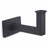 Main courante anthracite (revêtue) - rectangulaire (40x10 mm) - avec supports de type 11 - Rampe escalier acier thermolaqué gris foncé - RAL 7016 ou 7021 - pour l'extérieur