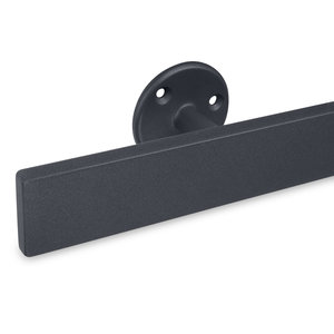 Main courante anthracite - rectangulaire (40x10 mm) - avec supports de type 4