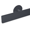 Main courante anthracite (revêtue) - rectangulaire (40x10 mm) - avec supports de type 5 - Rampe escalier acier thermolaqué gris foncé - RAL 7016 ou 7021