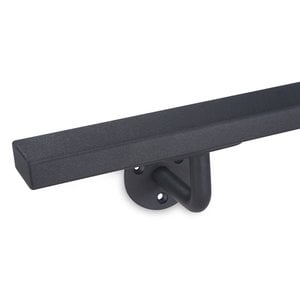 Main courante anthracite - rectangulaire (40x20 mm) - avec supports de type 1