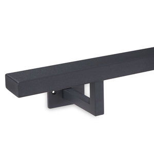 Main courante anthracite - rectangulaire (40x20 mm) - avec supports de type 10