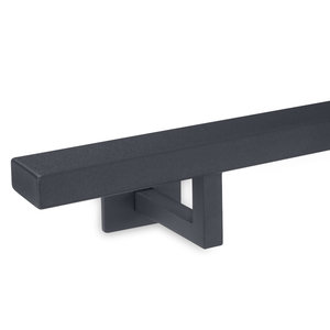 Main courante anthracite - rectangulaire (40x20 mm) - avec supports de type 11