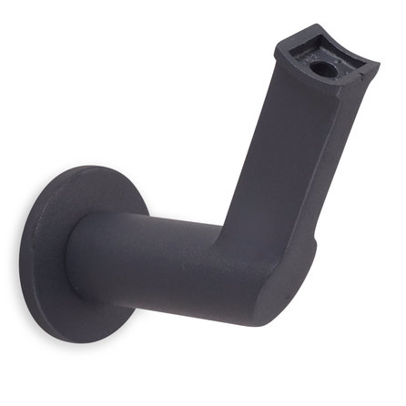 Main courante anthracite (revêtue) - ronde - avec supports de type 7 luxueux - Rampe escalier acier thermolaqué gris foncé - RAL 7016 ou 7021