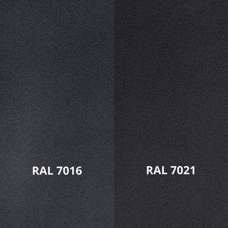 Main courante anthracite (revêtue) - ronde fine - Rampe escalier acier thermolaqué gris foncé - RAL 7016 ou 7021