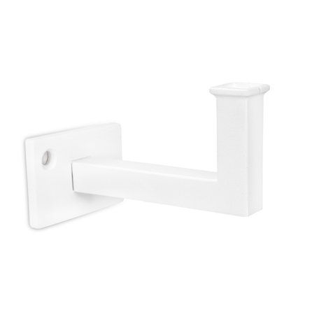 Main courante blanche (revêtue) - carrée (40x40 mm) - avec supports de type 10 - Rampe escalier acier thermolaqué blanc - RAL 9010 ou 9016