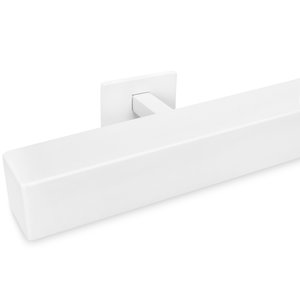 Main courante blanche - carrée (40x40 mm) - avec supports de type 16